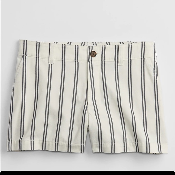 GAP 3'' Mid Rise Khaki Shorts with Washwell™ Striped Mid Rise Cotton - Picture 1 of 10